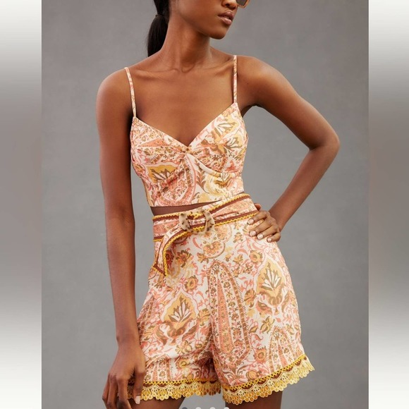 Anthropologie Pants - Anthropologie Let Me Be Belted Short Set Yellow Large